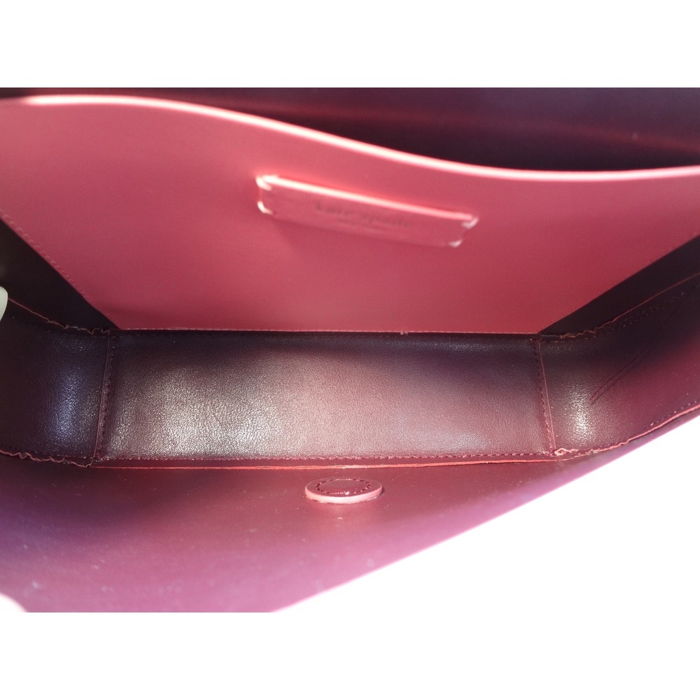 Kate Spade Scalloped Flap Shoulder Bag Womens OS Coral Pink Excellent Leather - Picture 3 of 7